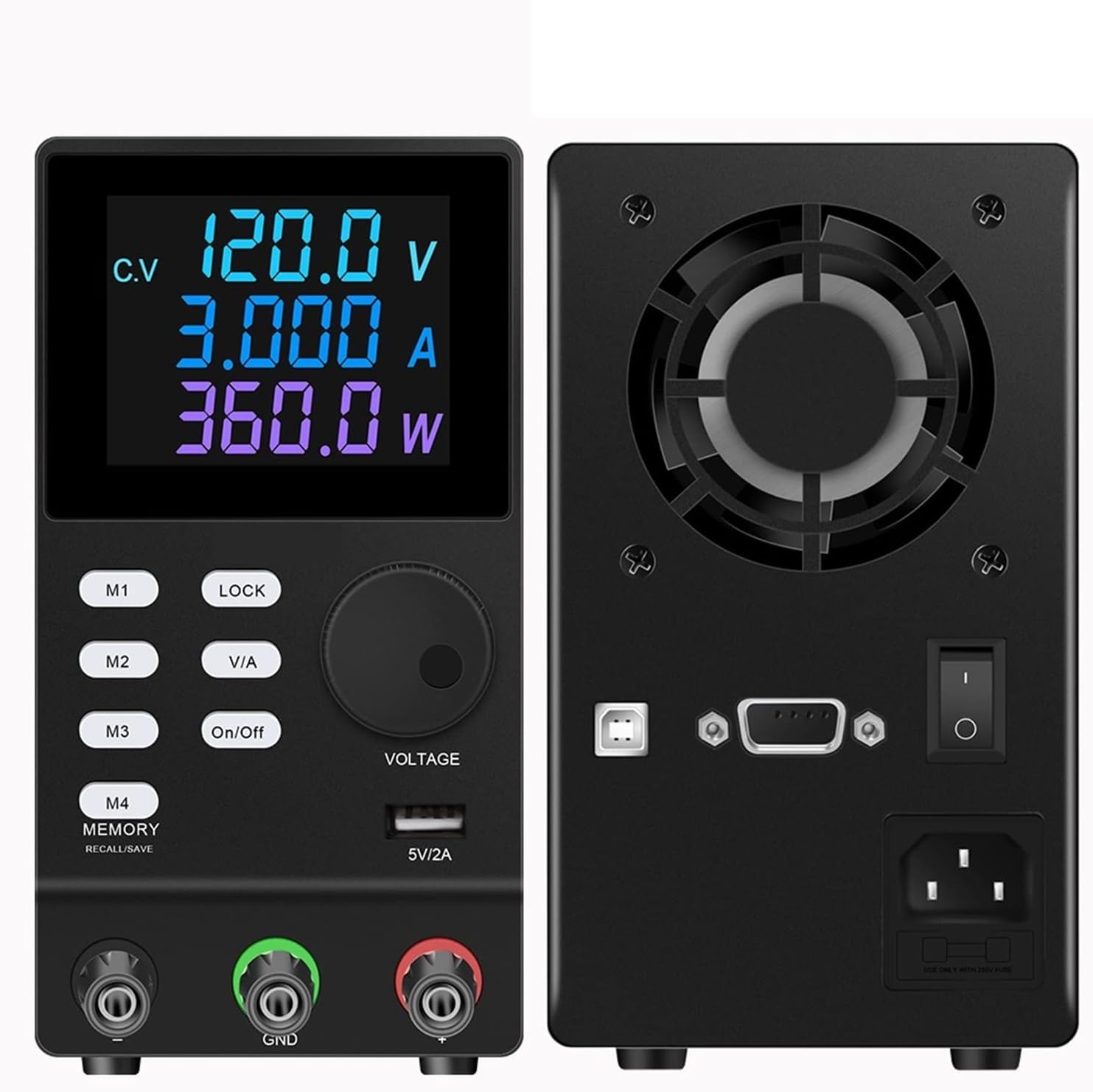 USB DC Programmable Power Supply Laboratory Software Maintenance Workbench 30V 10A Voltage Current Regulator Electroplating DIY(SPPS1203DR BLack)