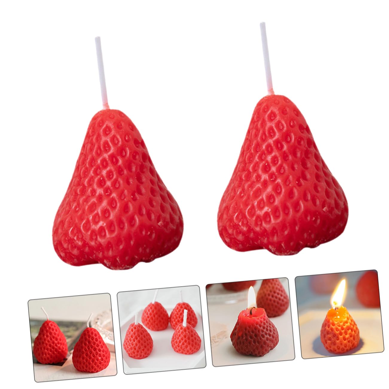 Ipetboom 9pezzi Candela Decorativa Alla Fragola Candele Alimentari Forma Di Frutta Candele Profumate Per Casa Per Feste e Decorazioni Per Stanza