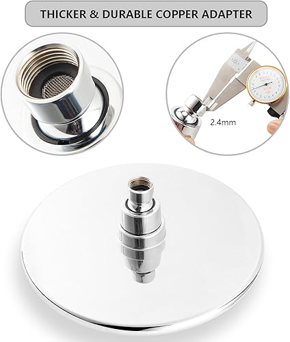 Miniatura 3 de BOPai Cabezal de ducha de lluvia de 9 pulgadas, cabezal de ducha de lluvia de ahorro de agua, cromado