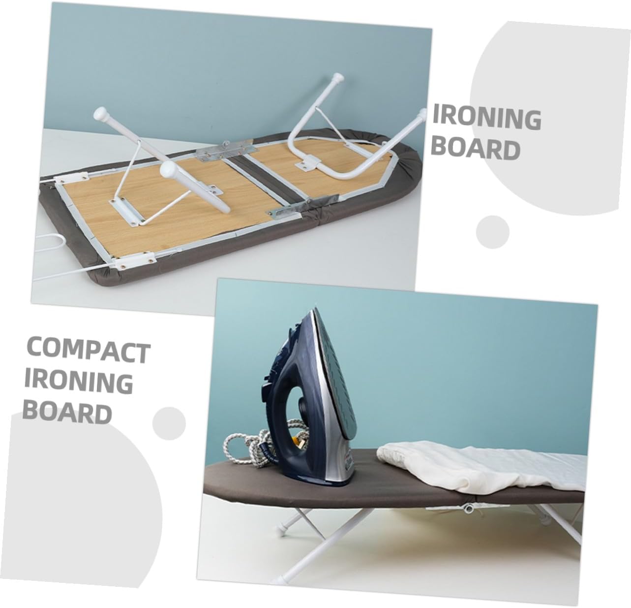 Compact Tabletop Ironing Board for Home with Smooth Ironing Surface Space-Saving Design for Collars Sleeves for Apartments and Frequent Use