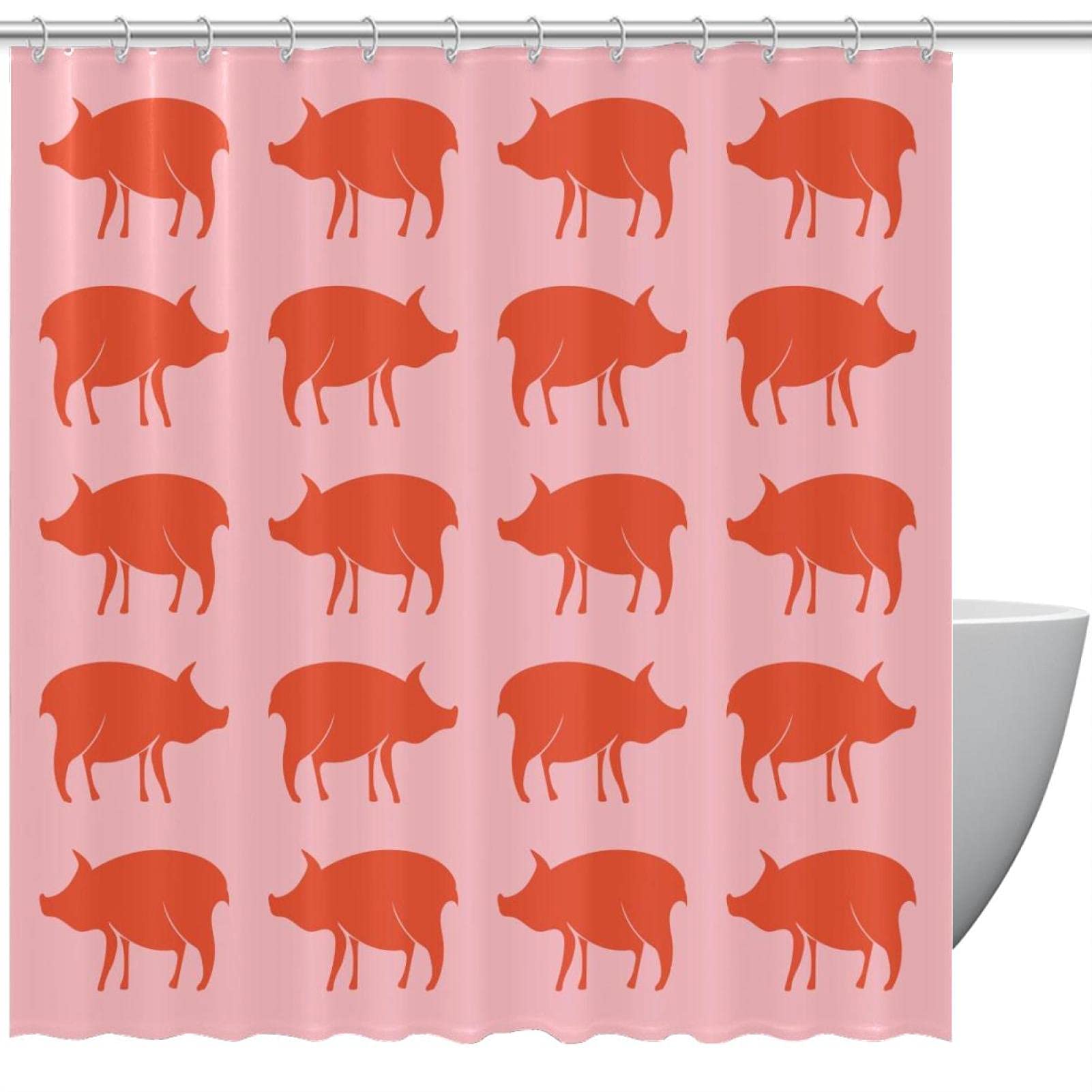 Rideau de douche aquarelle cochons contre les éclaboussures de bain enfant