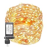 MZD8391 Upgraded Christmas String Light, LED Starry Light Fairy String Lights for Patio Backyard BBQ Garden Wedding Xmas Party Outdoor Indoor (White, 66FT 200LED)