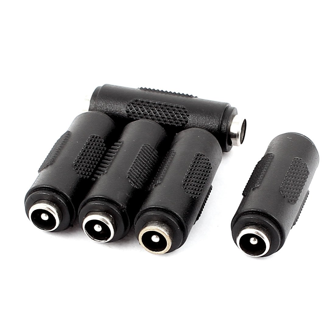 Uxcell Women's Black Sourcing Map 5Pcs Dc Power To Jack Adapter 2.1X5.5mm Connector For Cctv Camera