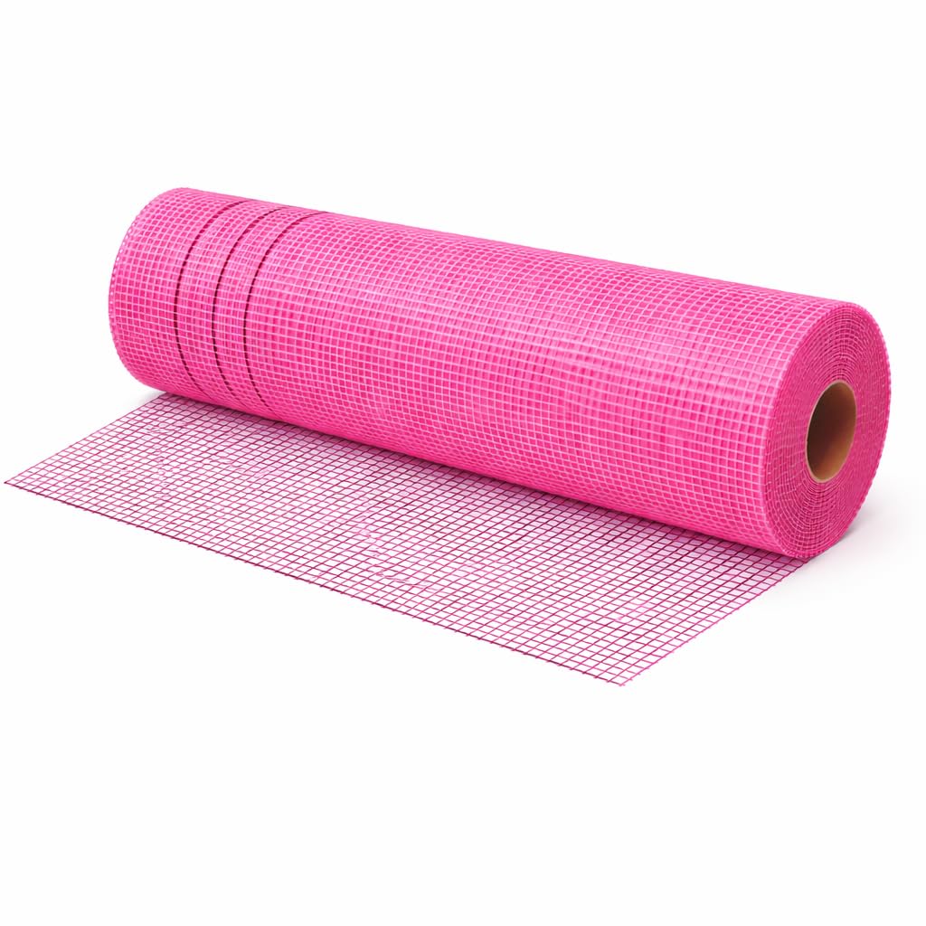 Yuzet Pink Render Mesh 165G/M2 Fibreglass Rendering Plastering Crack Repair 50Sqm