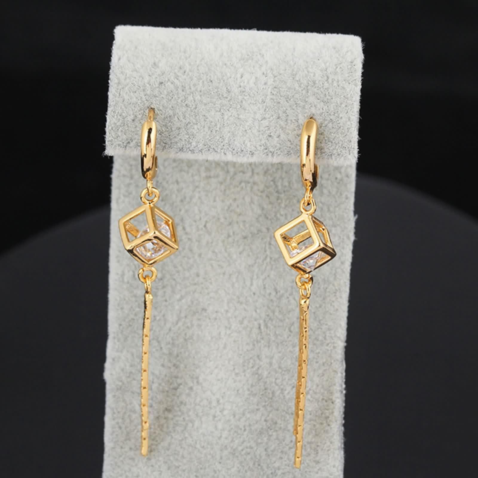 AMDXD Pendientes de oro amarillo de 18 quilates Au750, pendientes de aro con moissanita, pendientes para mujer, pequeños oro 750
