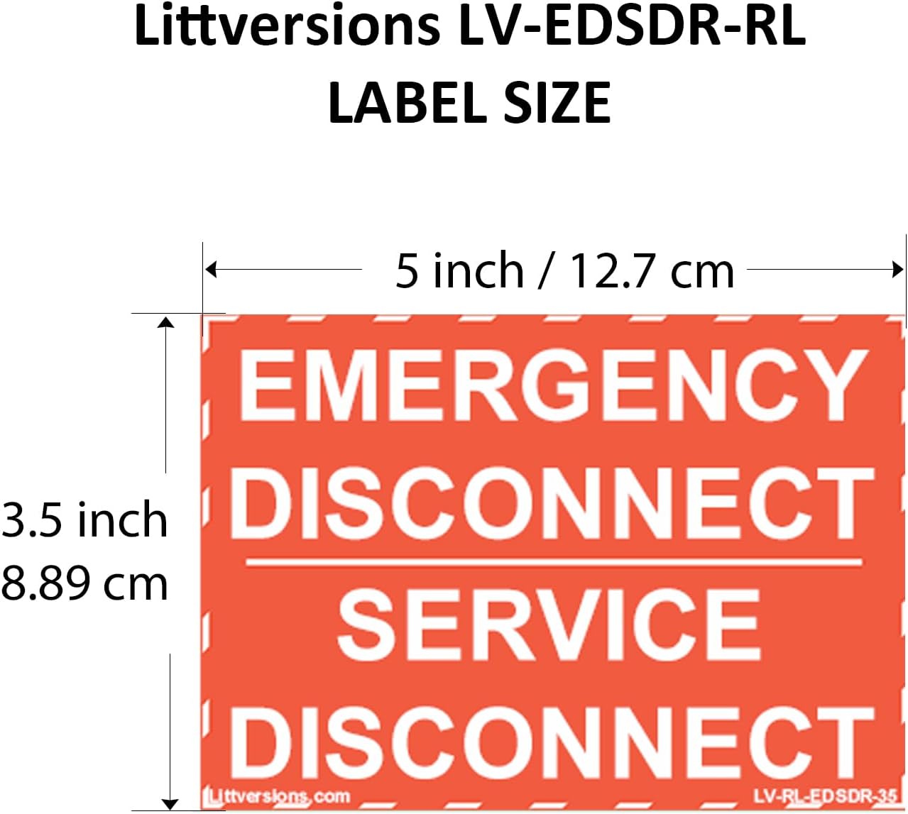 NEC 2025 Compliant - RED 5 Pack Reflective 5"x 3.5" Emergency Disconnect Service Labels Decal Sign Notice Sticker Elerctrical Panel Vinyl