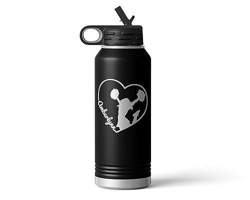 Alterd Industries Cheer Water Bottle - cheer water bottle for cheerleader, Personalized Cheerleader Water Bottle, Cheerleader Gifts (Black) disponible en Yaxa Costa Rica