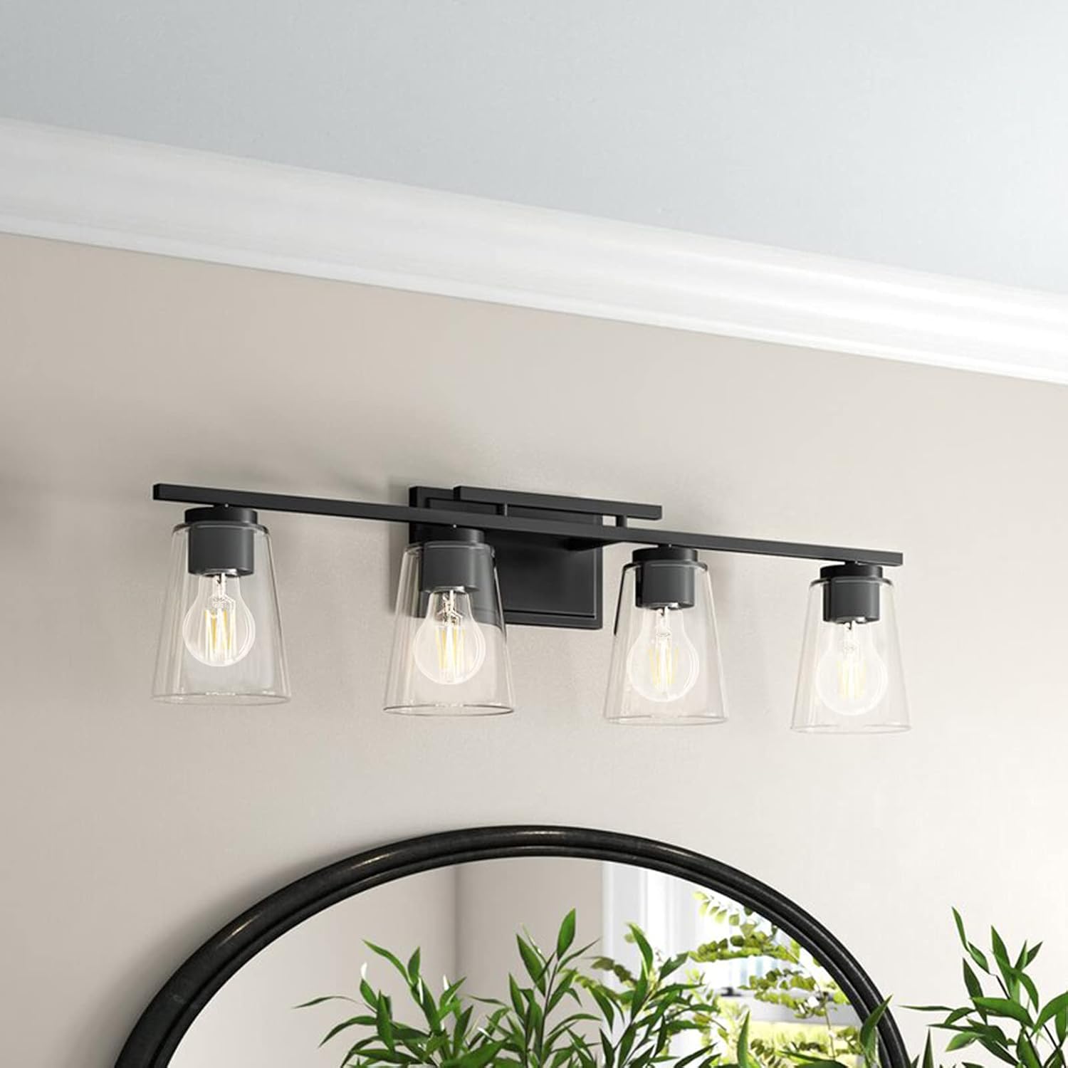 A19 E26 Base Dimmable Edison LED Bulb, 4W(40 Watt Equivalent) Stepless Dimming Light Bulbs 470lm, 3000K Soft Warm White, Vintage Clear Glass LED Filament Bulb for Home, Wall Sconce, Chandelier, 6 Pack