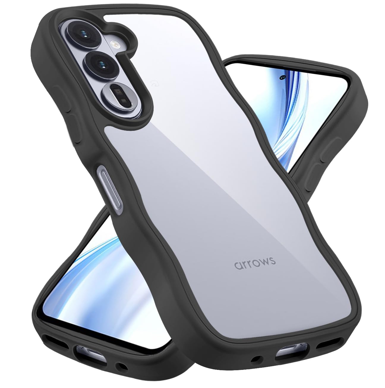 衝撃から守る！可愛い波状クリアケースで安心スマホライフ