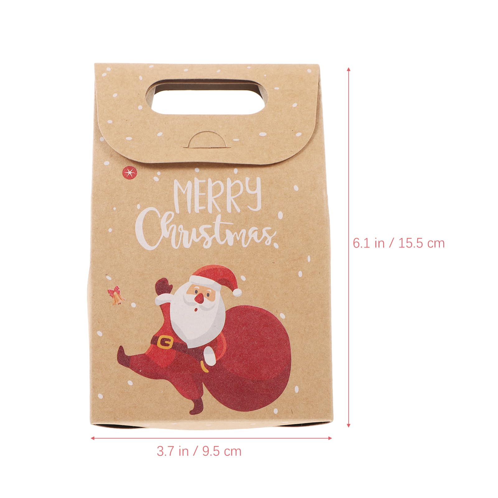 Beavorty 2 Juegos Bolsa De Papel Kraft Navideña Christmas Bag Bolsas Kraft Bolsas Transparentes Para Galletas Transportador Celofán Sorpresa Bolsa De Dulces Bolsas De Papel Uds * 2