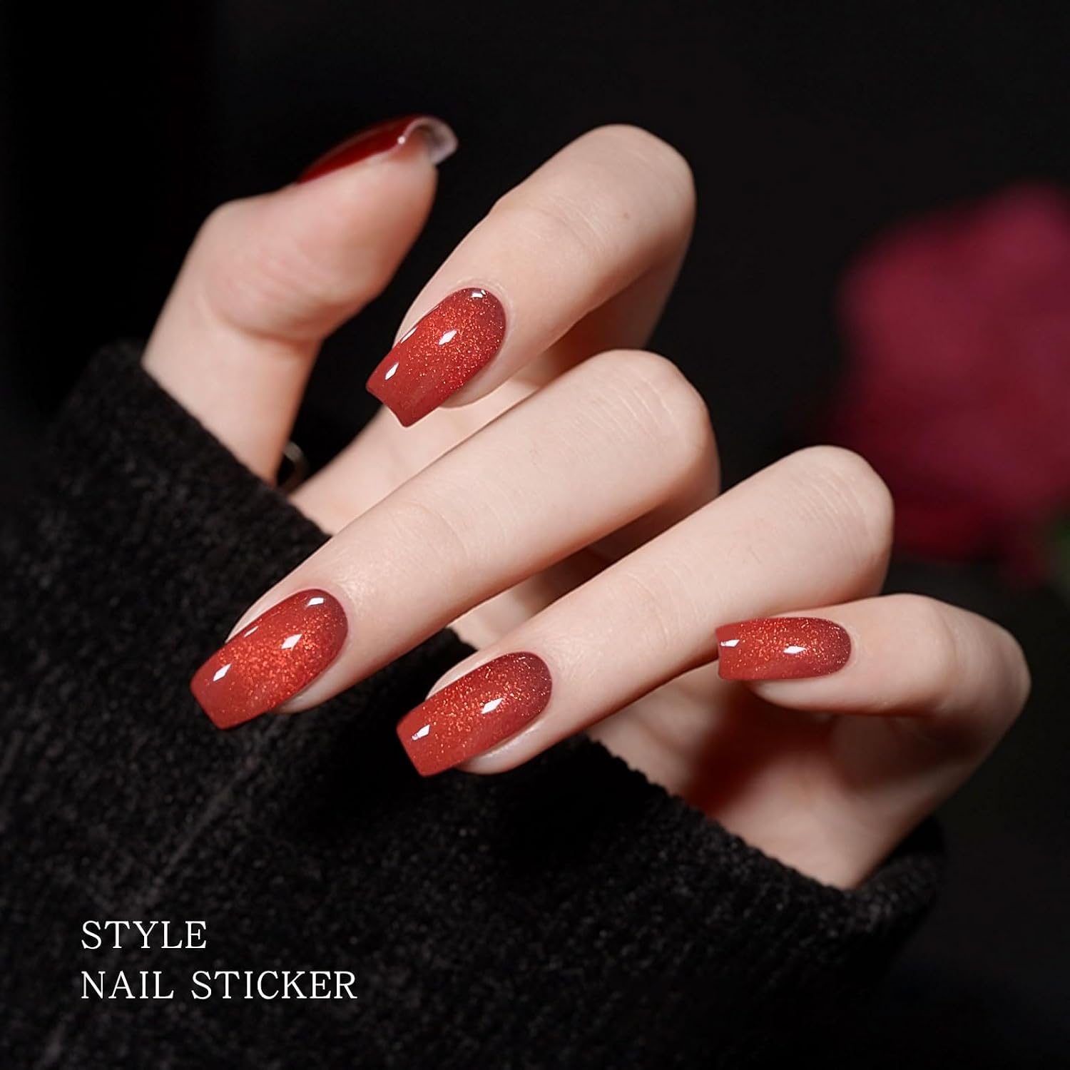 JMEOWIO Semi Cured Gel Strips Nail Art Sticker Wrap Cat Eye image 2