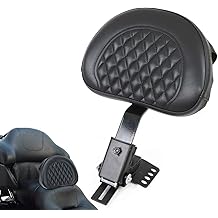 AUFER Black Adjustable Plug-in Driver Backrest Rider Backrest Custom Made Compatible With For Touring Models Road King Street Glide Road Glide Electra Glide 1997-2020 2021 2022 2023 2024