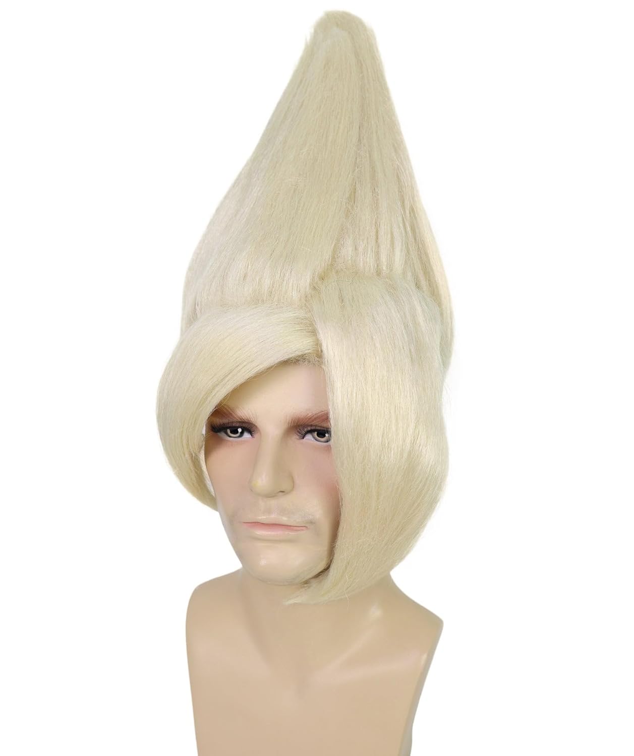 Adult Men's Blonde Troll Wig – Spiked Wavy Costume Hairpiece Inspired by TV Musical Movies – Synthetic Fiber Wigs for Halloween, Cosplay, Fun Party & Stage Shows