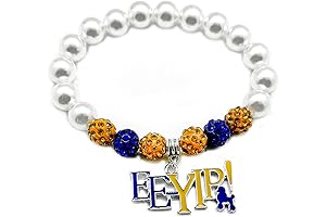 Sigma Gamma Rho (SGRho) Sorority Society Personality Enamel Metal Pendant White Simulated Pearl Bead Bracelet