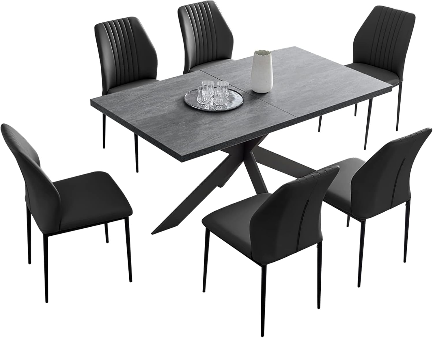 Modern Dining Table Set 7Piece Kitchen Table Set