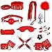 ZeeKoug Set di 12 Pezzi in Pelle Rossa per L'Allenamento E L'Allenamento Yoga, Dimensionabile, Leggerezza E Comfort, Regalo Originale immagine
