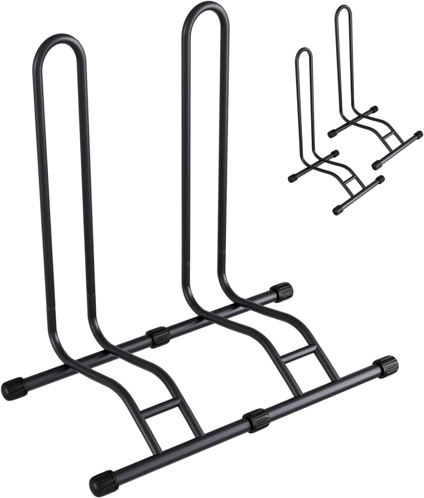 2 Packs Bicycle Floor Rack Bike Parking Stand, Freestanding Double Bike Storage Rack Indoor & Outdoor, Suitable for Mountain Bike, Road Bike, for Bicycle with Wheel Diameter Max 29 Inches