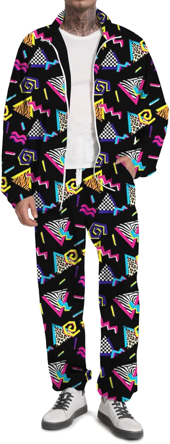 UOUA 80s Outfit Men 90s Tracksuit Costumes Halloween Martinique Ubuy