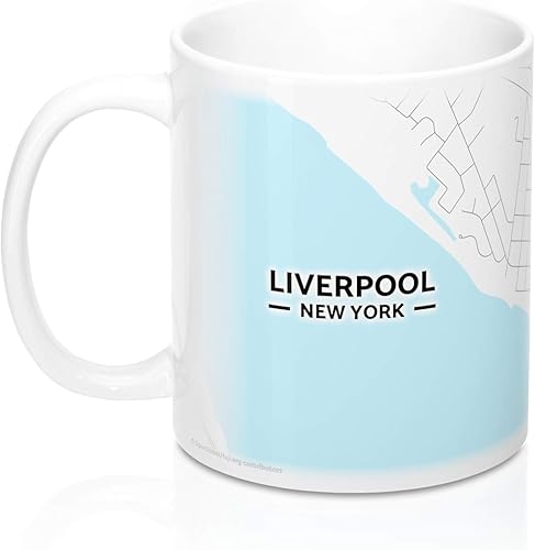 Miniatura 3 de Liverpool - Taza, diseño de mapa de Nueva York, Casual, Blanco