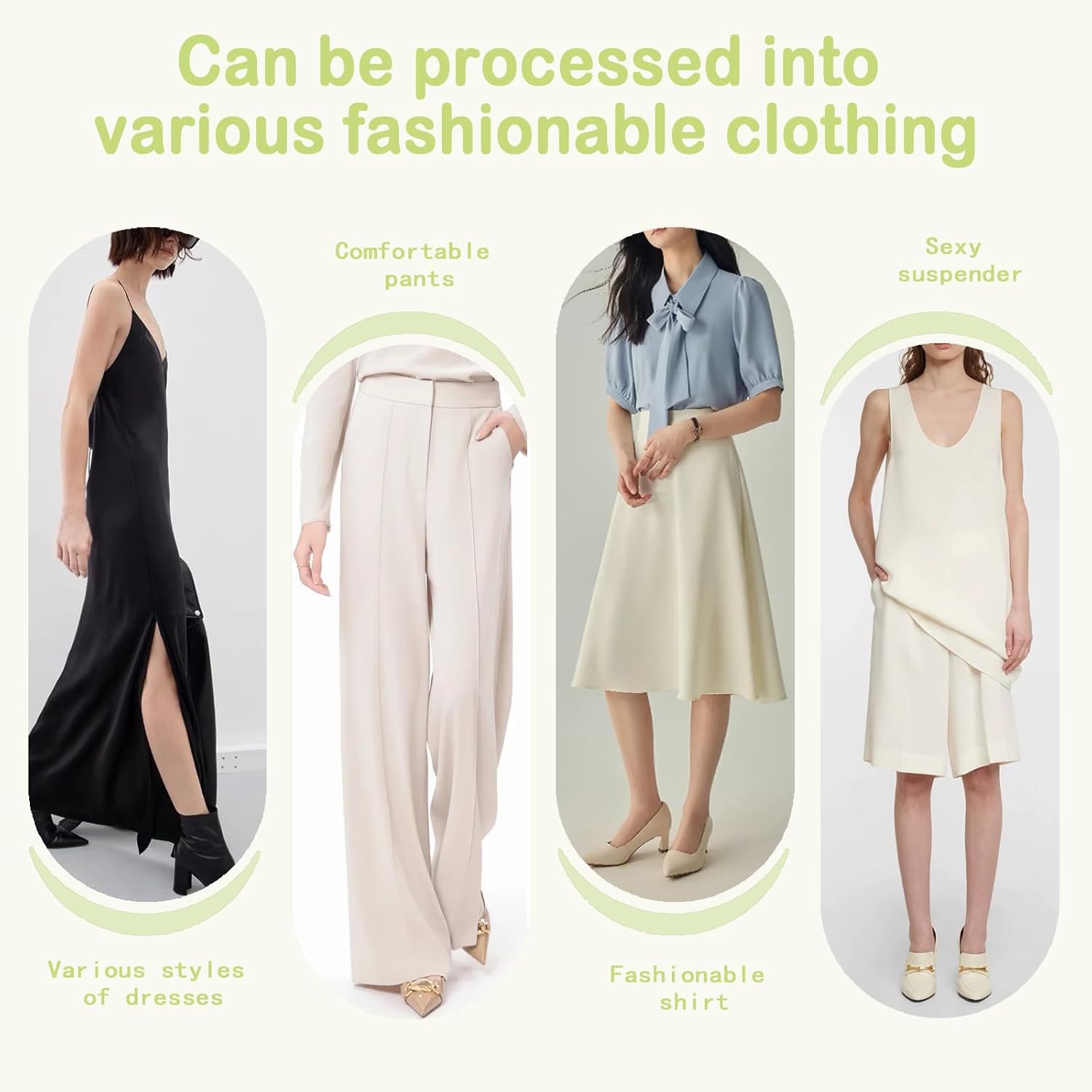 Silk Fabric by The Yard, 60 Inch Wide, Sewing Dress Fabric, 155GSM - Delicate Wave Texture for Summer/Early Fall Dresses, Skirts, DIY Home Decor (23# Brown, 5 Yards)