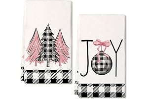Pink Christmas Kitchen Towels Set