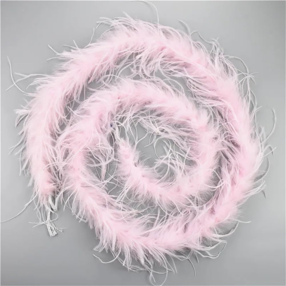 2M Colored Ostrich Feather Boa Trim Ostrich Feathers Clothes Fringe Wedding Party Crafts Plumes 26