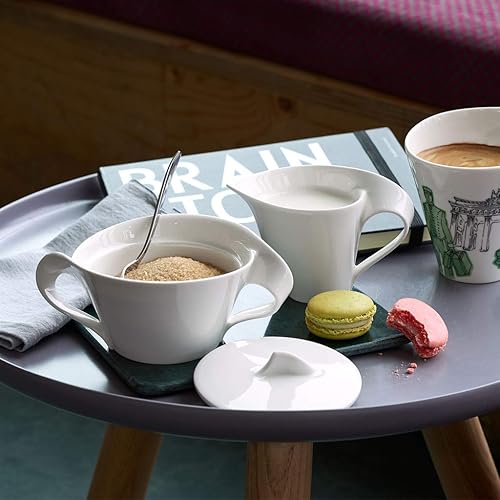Miniatura 3 de Villeroy & Boch New Wave - Azúcar cubierto, 8.75 onzas, porcelana premium, blanco