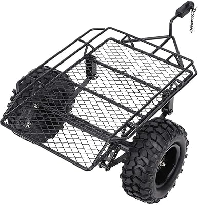 Voluxe 1/10 RC Car Trailer, RC Car Part RC Trailer, Trailer Part RC Trailer Parts 1/10 DIY Parts RC Car Traile for TRX4 D90(Black)