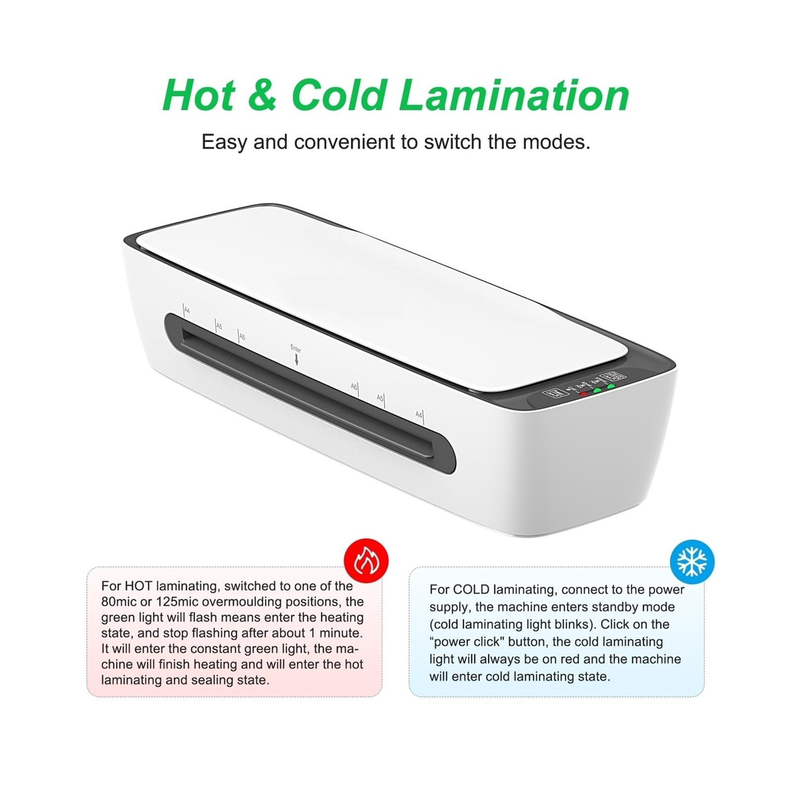 Zestaw do laminowania biurkowego Wielofunkcyjny laminator na gorąco/zimno z obcinarką do papieru, trymerem, dziurkaczem do A4/A5/A6