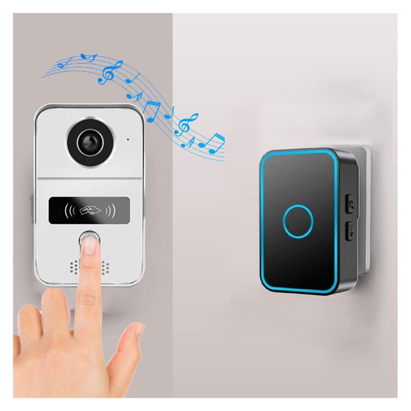 Aplikacja Tuya inteligentny POE IP wideodomofon WIFI wideodomofon dzwonek do drzwi WIFI dzwonek do drzwi kamera Alarm bezprzewodowa kamera ochrony 1080P (Color : W02)