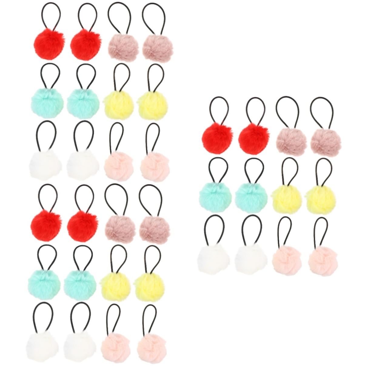 FRCOLOR 3 Juegos De Accesorios Para El Cabello Bandas Para El Cabello Con Pompones Coleteros Elásticos Para Niños Y Niñas Cuerdas Para El Cabello 12 Unidades X 3