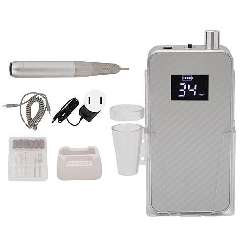 Miniatura 6 de Taladro de uñas profesional recargable de 35000 rpm, lima E eléctrico portátil, herramientas de molinillo de gel acrílico con 6 puntas y bandas de