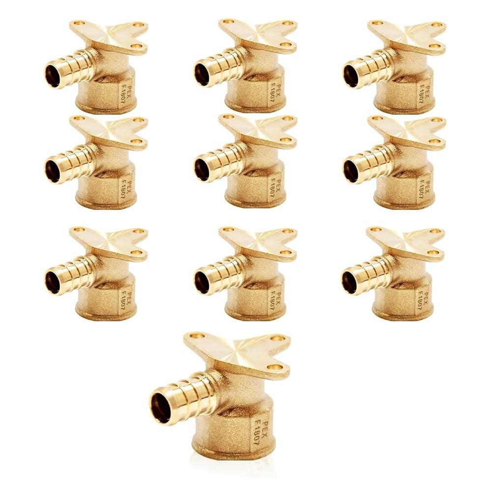 Littimoon 10 Pcs PEX Fittings PEX 1/2" X 1/2" NPT Female Threaded Adapter Crimp Fitting for PEX Pipes in Plumbing Jobs