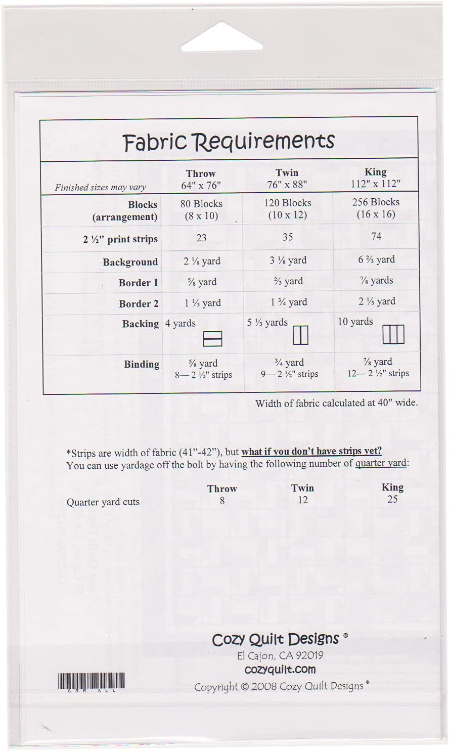 Cozy Quilt Designs 'Strip Club' Pattern - All Stars (Includes Instructions for Three Project Sizes)