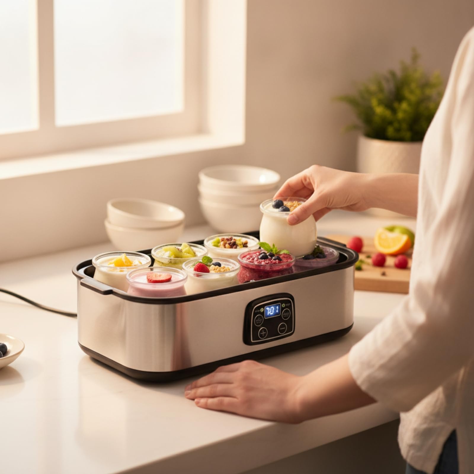 Yogurtera con Control Digital Compacta, 8 Tazas