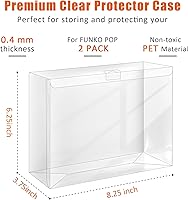 Vista 2 de Funda protectora de plástico transparente para figuras Funko-Pop, funda protectora compatible con Funko Pop, paquete de 2 cajas de figuras, paquete