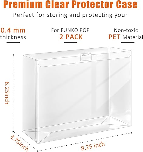 Miniatura 2 de Funda protectora de plástico transparente para figuras Funko-Pop, funda protectora compatible con Funko Pop, paquete de 2 cajas de figuras, paquete