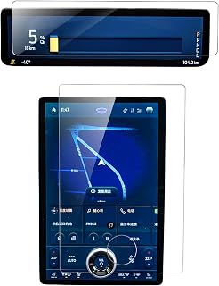 Carwiner 2PCS Screen Protector Compatible with 2021-2023 Mustang Mach-E, 15.5 Inch Navigation + 10.2 Inch Dashboard Set, Center Control Tempered Glass Accessories (HD)