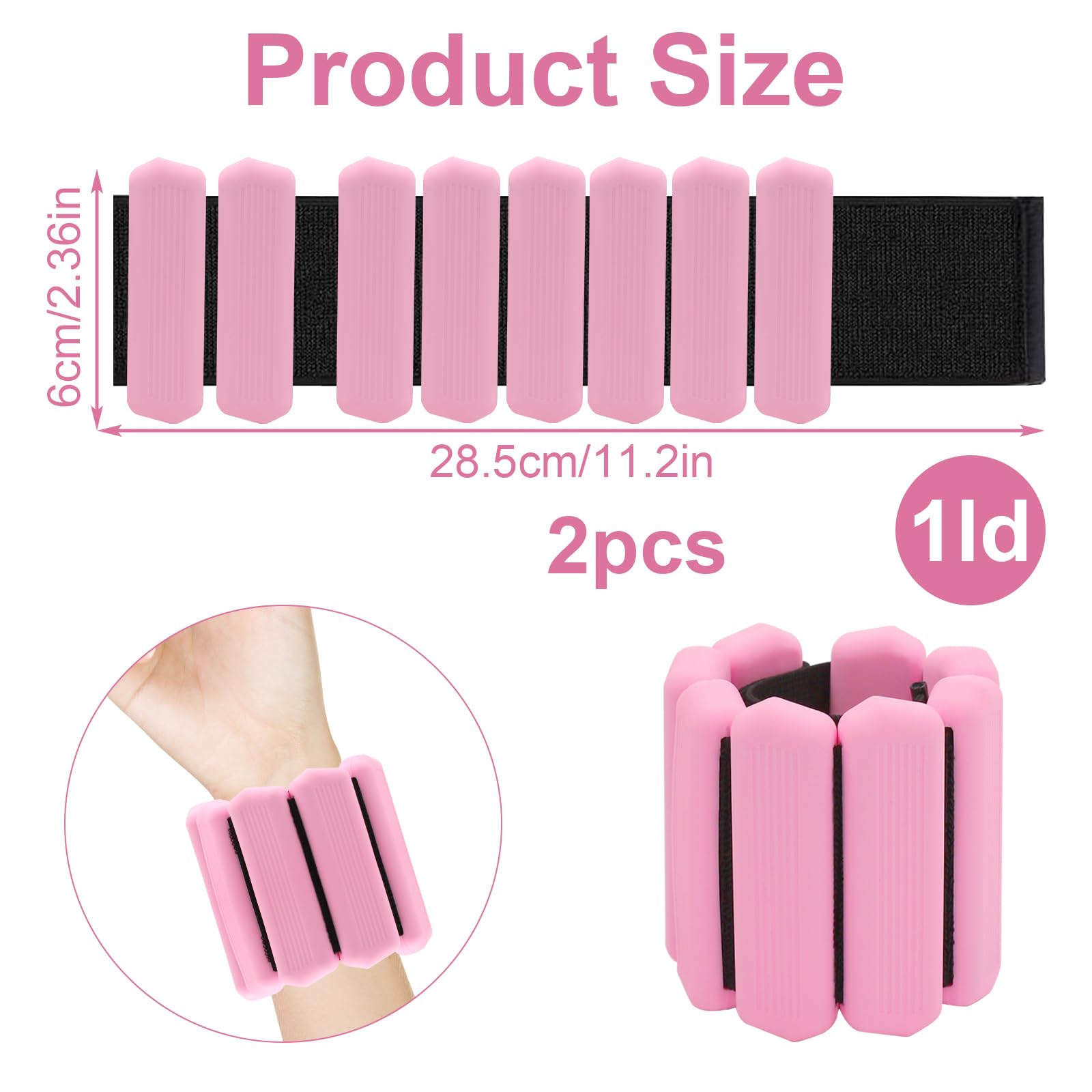 2 Braccialetti Pesi Per Polsi E Caviglie - Regolabili, Per Fitness, Camminata, Yoga - Foto 2