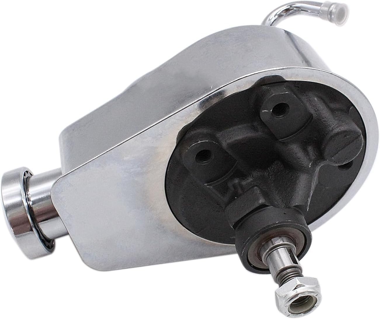 LWP Power Steering Pump with Double Groove Pulley Silver Kit Compatible With GM Chevy Pontiac SBC BBC 265 283 305 327 350 383 400 With keyway Units Long Water Pump (Silver)