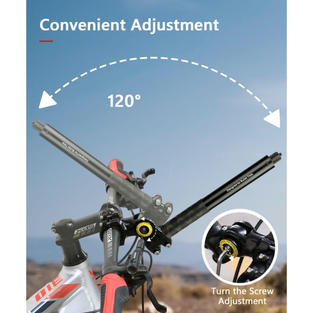 GetZget® Bike Bracket for Action Camera Insta360 One X5/ X4/ X3/ X2, GoPro sereis, Osmo Action 4/3, Pocket Series Rotatable Bike Invisible Selfie Stick Mount Accessories 4
