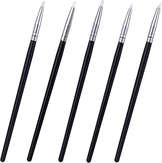 5 Pcs Silicone Paint Brushes, Flexible Clay Carving Tools, Professional Sculpting Tools for Handicraft Pottery Artwork Shaping Carving DIY- White (3mm)