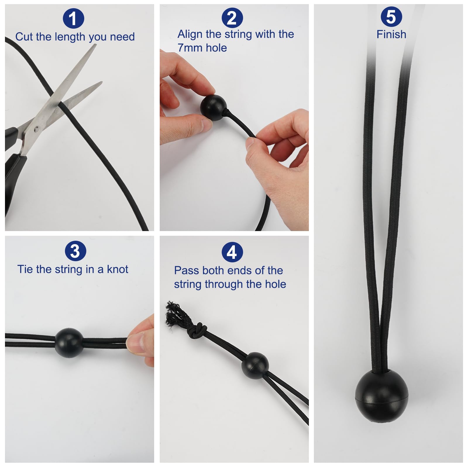 Corde Elastiche Con Sfere | 30 Pezzi | Per Teloni, Tende E Carico | Diametro 4mm X 10m | Altamente Elastiche E Resistente - Foto 10