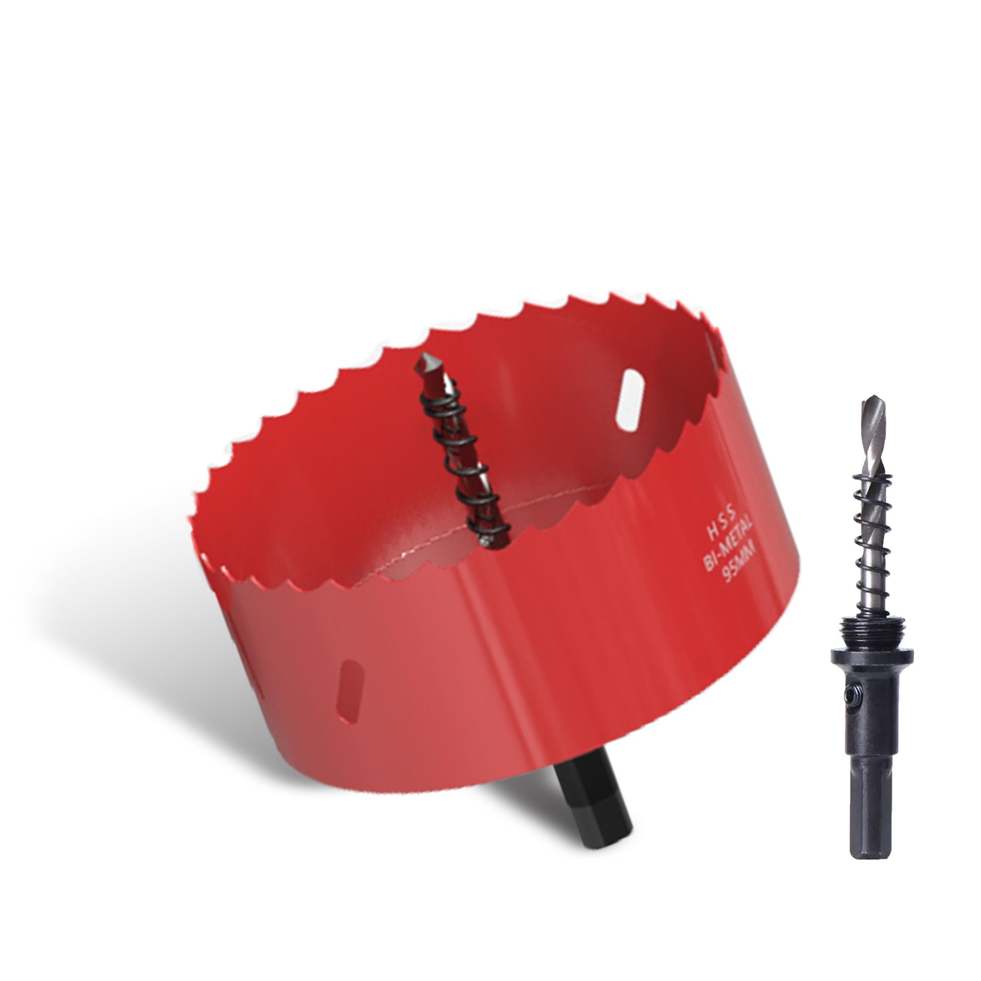 95mm Hole Saw, Bi-Metal Hole Saws Cutter, HSS Drill Bit with Arbor for Wood, Plastic, Drywall, Ceiling Lights & Soft Metal, Smooth Fast Cutting