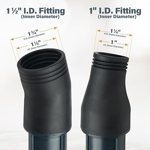 Miniatura 4 de POWERTEC Kit de manguera para herramientas eléctricas con manguera de vacío de 10 pies, 2 adaptadores de cambio rápido y acoplador roscado, kit de