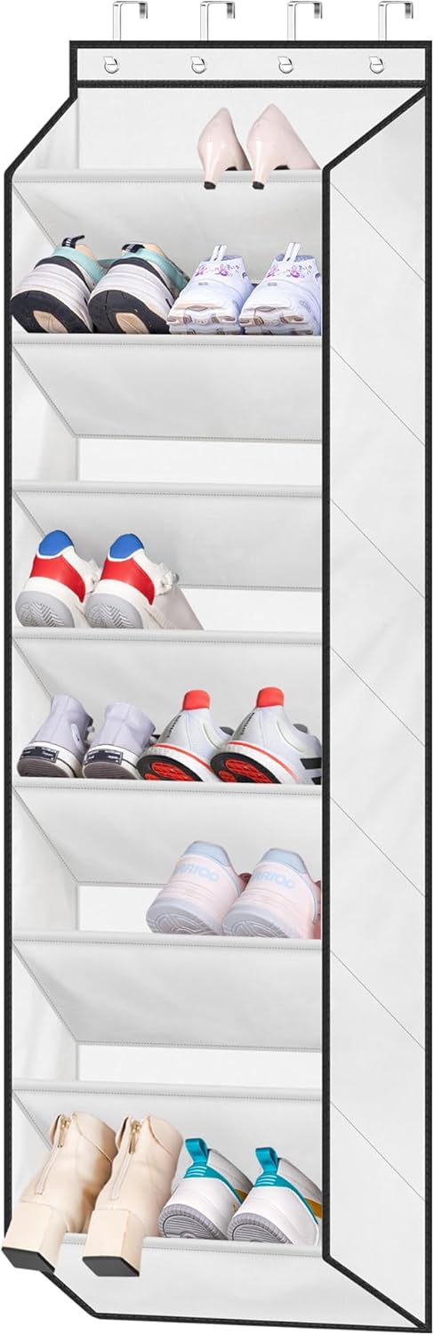 SLEEPING LAMB Over The Door Shoe Organizer for Closet, Kids Sneaker Storage for Hanging Shoe Rack for Door with Large Deep Pockets for Toddler, Girl, Baby Room Decor, Pink