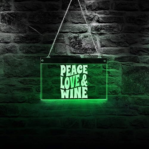 Miniatura 9 de The Geeky Days Custom Peace Love and Wine LED Neon Bar Sign Custom Business Logo Cita divertida Bar Pub Iluminación Decoración de pared Letrero de