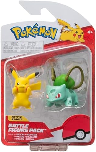 Pokemon - Figura de batalla 2 PK Bulbasaur y Pikachu