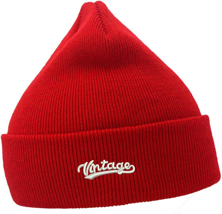 Mens Beanie Hats Vintage Embroidered Casual Knit Hats Men Women Winter Hat