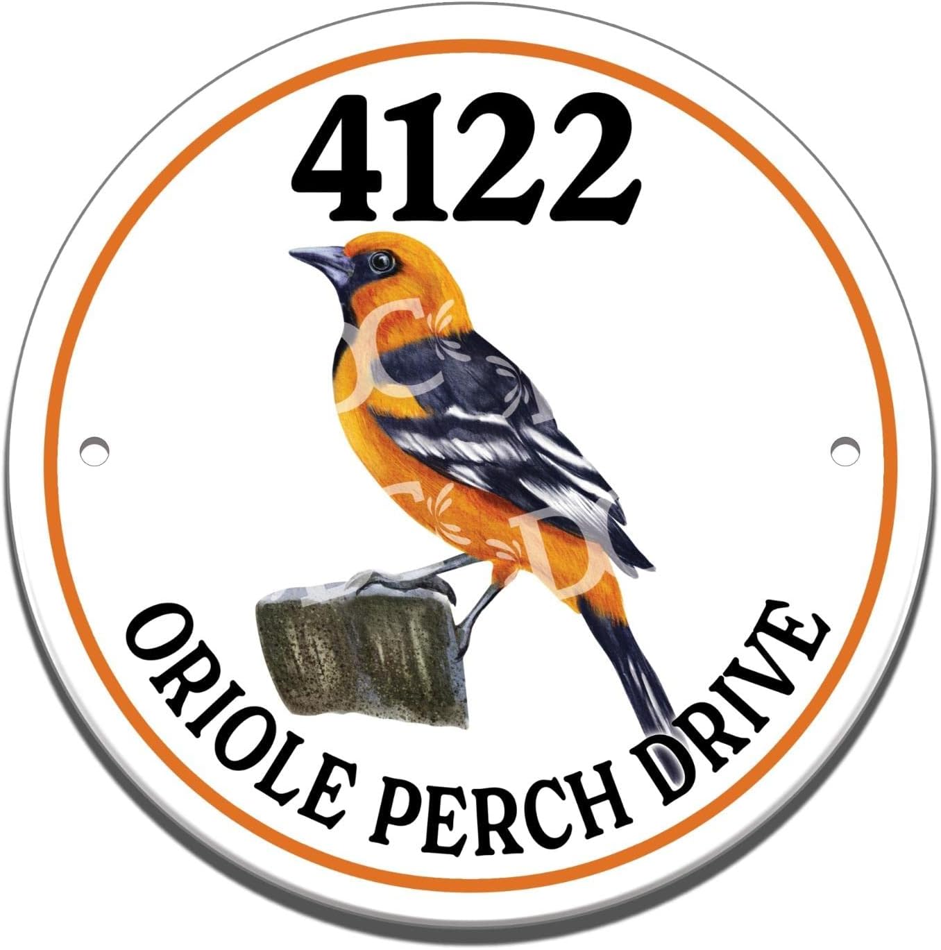 Peacock Birds Themed Ceramic Circle Address Sign